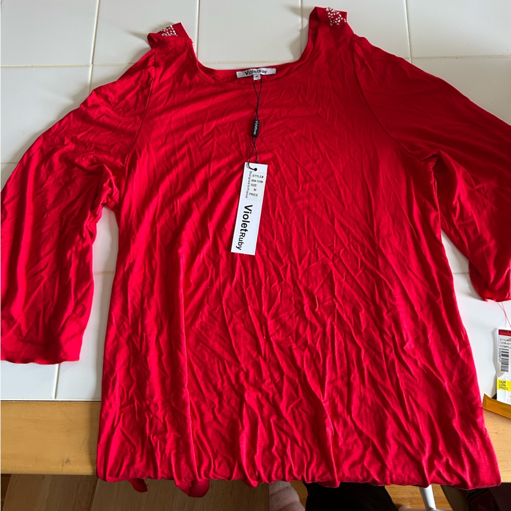Violet & Claire Women's Red Blouse